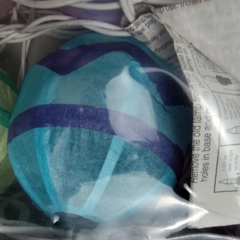 Department 56 Easter Egg String Of Lights Paper Egg Lanterns Set of 10 USED READ